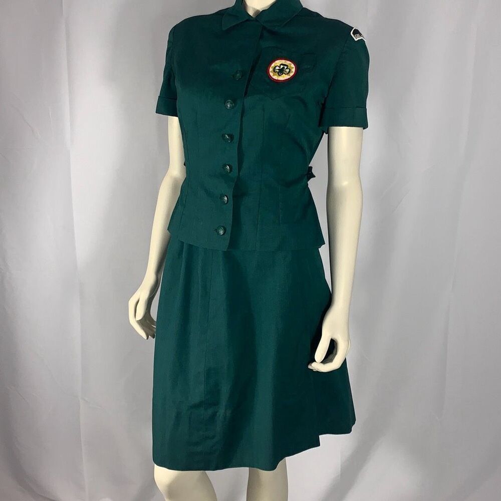 Vintage 1950’s Girl‎ Scouts Uniform Camp Shirt And Skirt